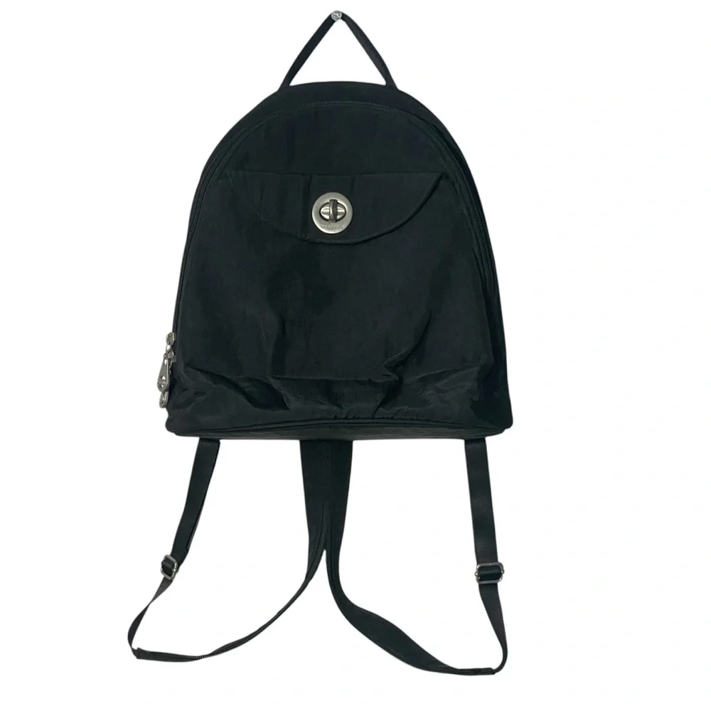 Baggallini Dallas Black Nylon Convertible Strap Small Travel Backpack